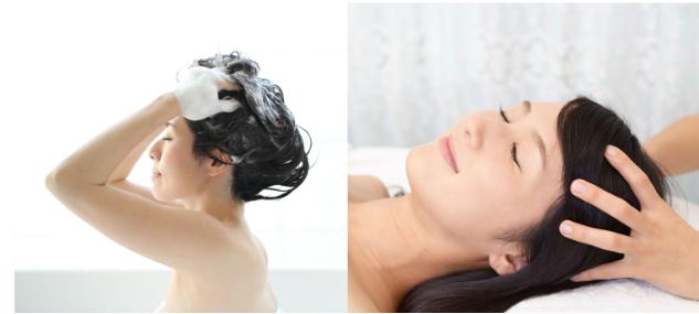 溫和洗髮與頭皮按摩護理示意圖