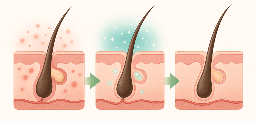 頭皮長期調理變化示意圖